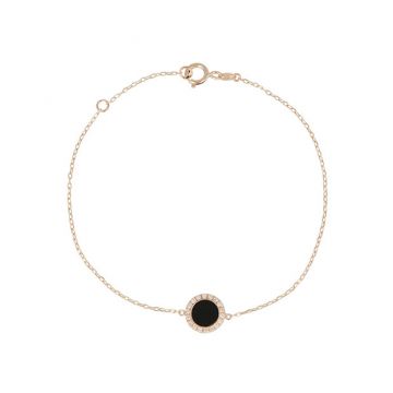 Sundrops | Bracelet 14 Carat Pink Gold | Diamond Onyx
