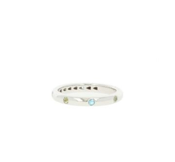 Be | Ring  18 Carat White Gold Alliance| Blue Topas & Peridot 