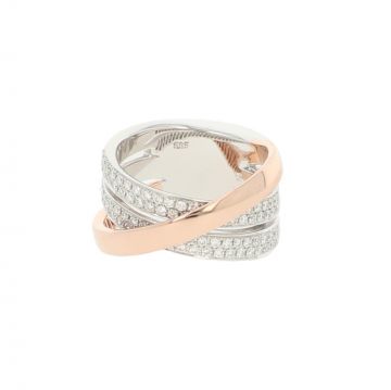 Be | Ring Bicolor Curves |  Diamond Pavé