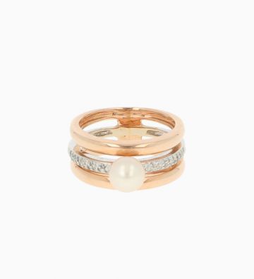 Sundrops  | Ring Bicolor | Pearl & Diamonds