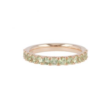 Yeva | Alliance Ring Pink Gold | Green Sapphire