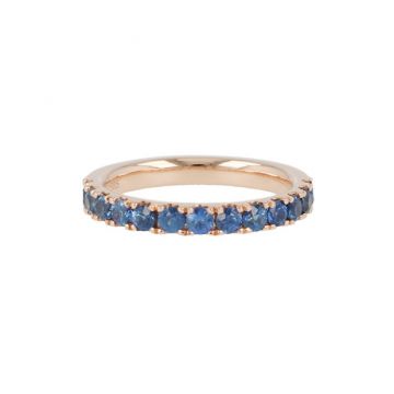 Yeva | Alliance Ring Pink Gold | Blue Sapphire