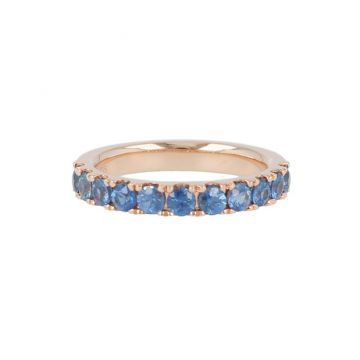 Yeva | Alliance Ring Pink Gold | Blue Sapphire