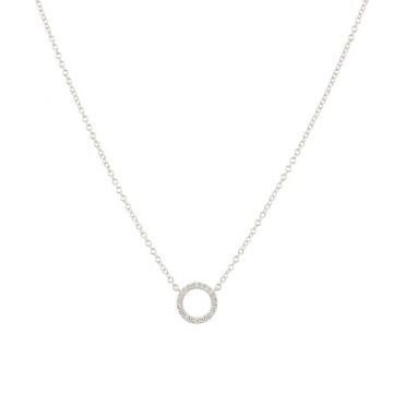 Yeva| Necklace White Gold | Diamond Circle 9 mm