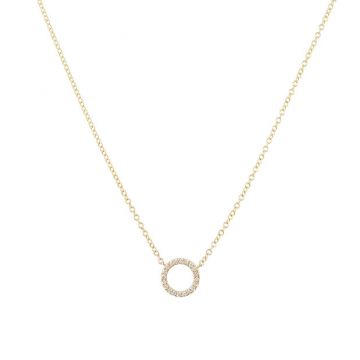 Yeva | Necklace Yellow Gold | Diamond Circle 9 mm