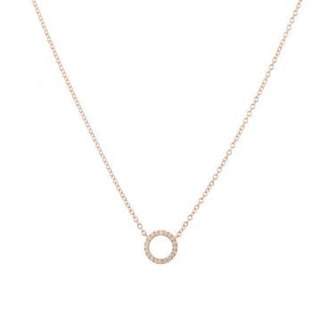 Yeva| Necklace Pink Gold | Diamond Circle 9 mm