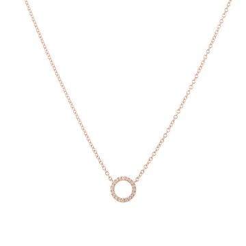 Yeva| Necklace Pink Gold | Diamond Circle 9 mm