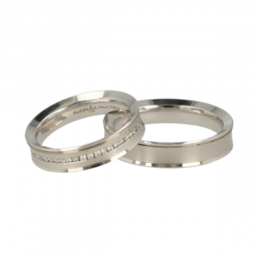 Christian Bauer | ringen witgoud set | diamant 0,34ct