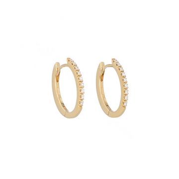 Varivello Fine Line | Yellow Gold Earrings | Large Diamonds 0.26ct
