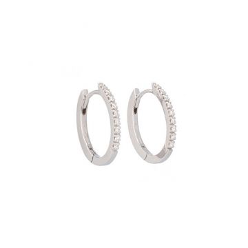 Varivello Fine Line | White Gold Earrings | Large Diamonds 0.26ct