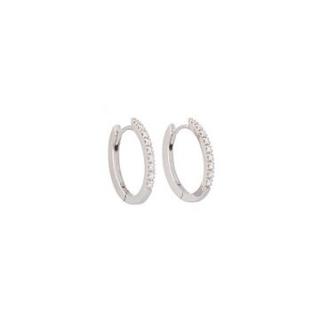 Varivello Fine Line | White Gold Earrings | Small Diamonds 0.20ct