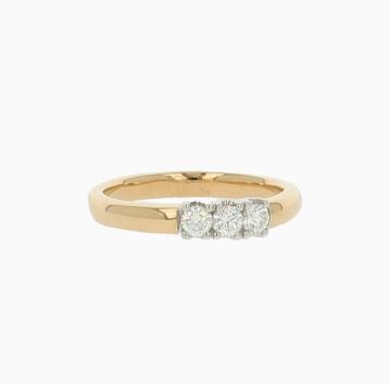 W | Diamond Alliance Ring Yellow Gold | 3x 0.10ct