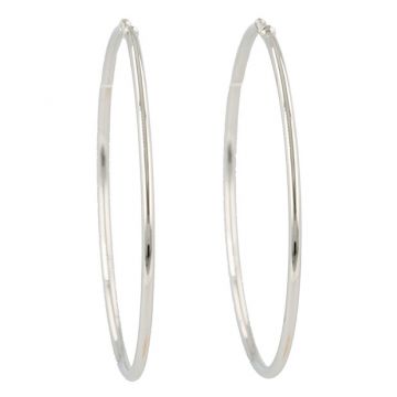 Dot | Earrings 14 Carat White Gold | Ø50 mm