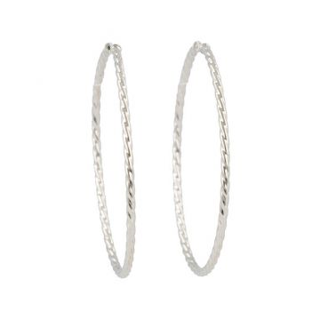 Dot | Earrings 14 Carat White Gold | Twisted Ø40 mm