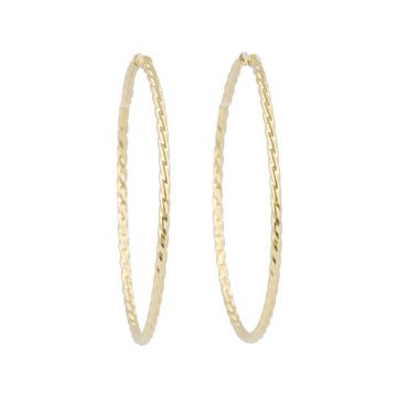 Dot | Earrings 14 Carat Yellow Gold | Twisted Ø40 mm