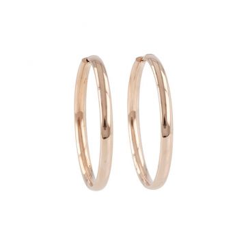 Dot | Earrings 14 Carat Pink Gold | Hoops Ø30 mm