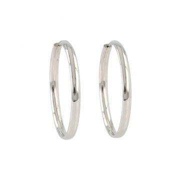 Dot | Earrings 14 Carat White Gold | Hoops Ø30 mm