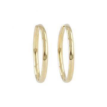 Dot | Earrings 14 Carat Yellow Gold | Hoops Ø30 mm