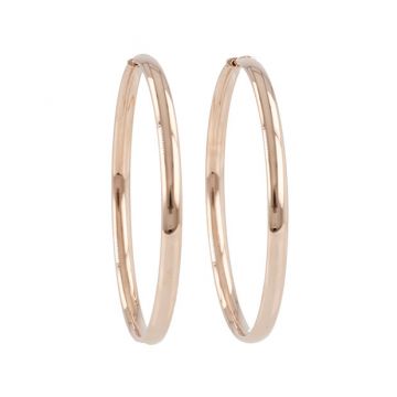 Dot | Earrings 14 Carat Pink Gold | Hoops Ø40 mm
