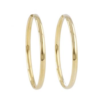 Dot | Earrings 14 Carat Yellow Gold | Hoops Ø40 mm