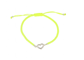 Sundrops | Bracelet White Gold Heart | Neon Yellow