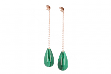Sundrops | Earstuds Pinkgold | Malachite