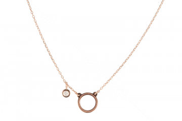 KEK | Necklace 14 Carat Pinkgold Circle | Diamond pendant