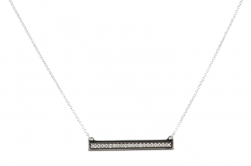 Witgouden collier met diamant