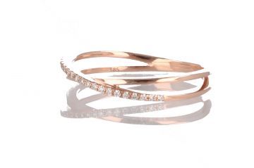 Kek | Ring Pink Gold 14 Carat | Diamond 0,08ct