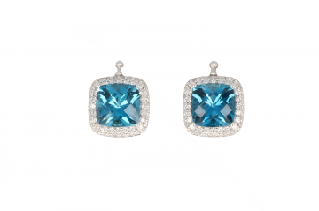 Varivello Pendants | White Gold | London Blue Topaz - Diamonds