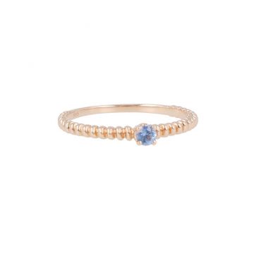 Yeva | Pink Gold Ring | Blue Sapphire