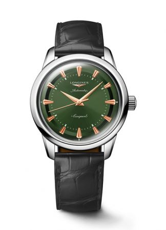 Longines Conquest Heritage Green Leather | 38mm L1.649.4.02.2