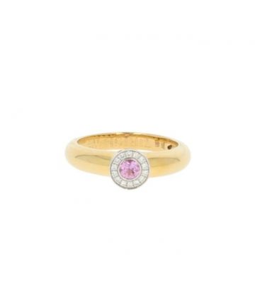 LUX | Ring 18 Karat Yellow Gold | Diamonds 18 Carat Pink Sapphire 