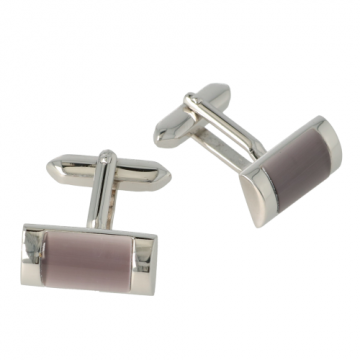 Cufflinks | Silver | RECTANGLE  grey 19 x 9 mm