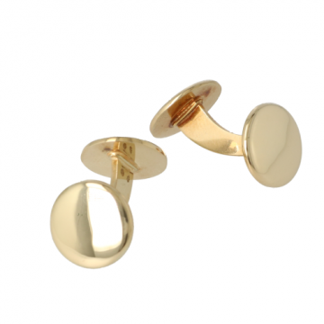 Cufflinks | Yellow gold | Round 14mm