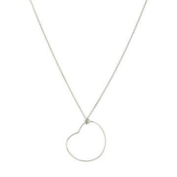 Dot | White Gold Necklace | Heart 40cm