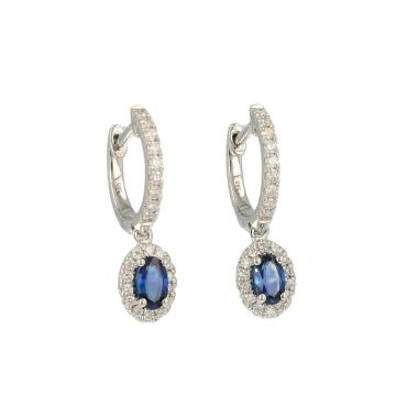 Lux | Hoops Lady Lux White Gold Diamonds Sapphire | oval