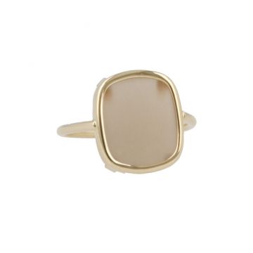 Sundrops | Ring 14 Carat Yellow Gold | Moonstone 15 x 13 mm