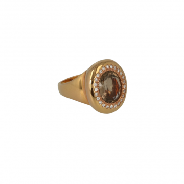 Sundrops | Ring 14 Caarat Pink Gold | Smokey Quartz Entourage 