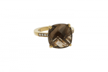 Sundrops | Ring 18 Caarat Yellow Gold | Smoky Quartz