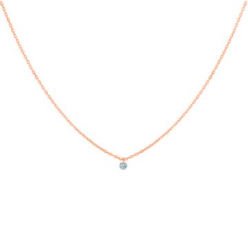 La Brune & La Blonde 360° Necklace | Solitaire Diamond | Pink Gold