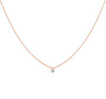 360° Necklace | Solitaire diamond Pink Gold