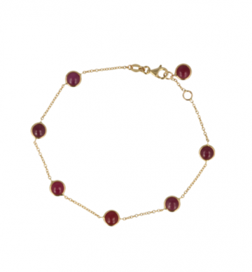 Sundrops | Bracelet Yellow Gold | Red Sapphire