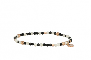 Sundrops | Bracelet Pink gold | Onyx -  mother of paerl