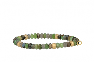 Sundrops |  Bracelet Yellow gold | Chrysoprase - Labrodorite - Rhyolith