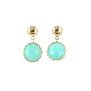 Sundrops | Earrings 14 Carat Yellow Gold | Amazonite