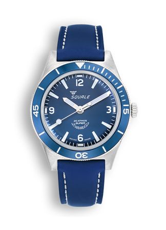 Squale Super-Squale Arabic Numerals Blue Leather | 38mm SUPERMBLBL.RLBL