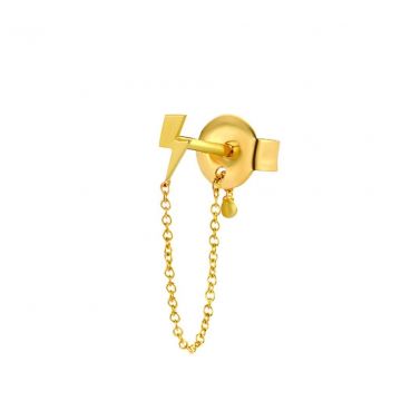 Minitials One Signature Chain Earring | 18ct Gold