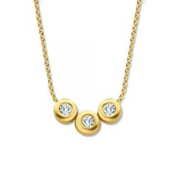 Minitials Three Diamond Necklace | 18ct Gold