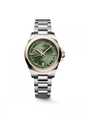 Longines Conquest Green 18k Pink gold Cap | 30mm